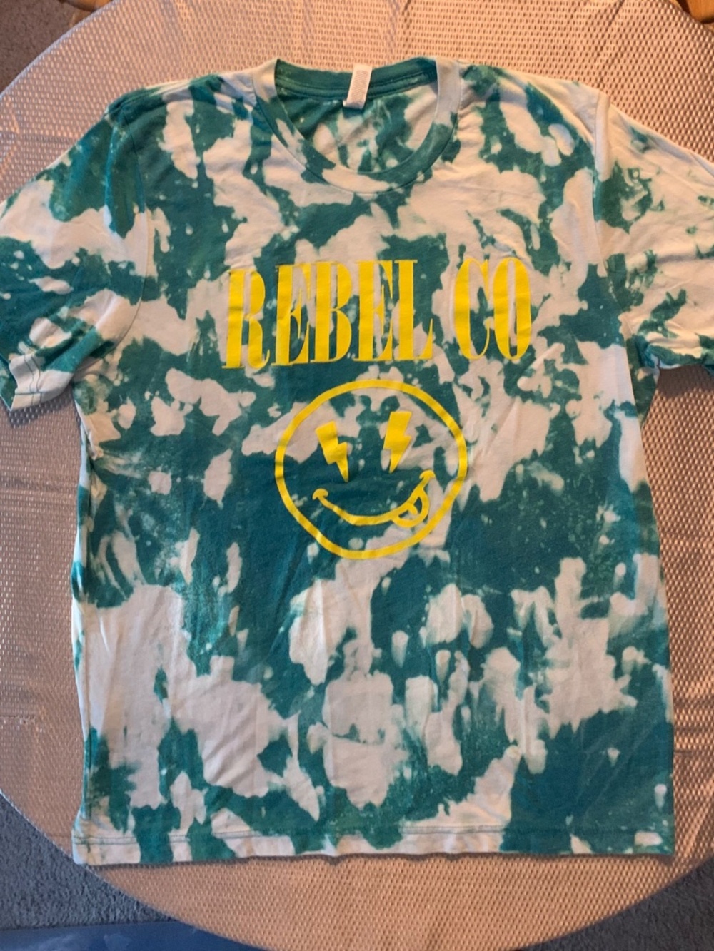 Bella+Canvas Turquoise Tie Dye Graphic T-Shirt L Graphic Tee Unisex
